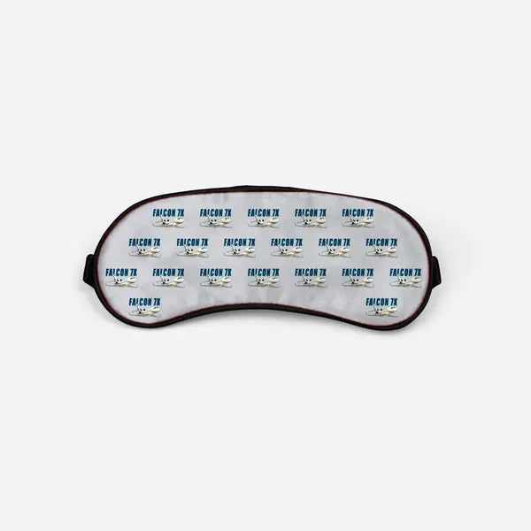 Dassault Falcon 7X - Cartoon Pattern - Sleep Mask - Light Gray