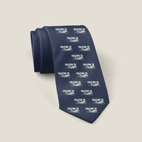 Thumbnail for Dassault Falcon 7X - Cartoon Pattern - Tie - Navy Blue
