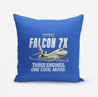 Thumbnail for Dassault Falcon 7X - Cartoon - Pillow - Blue
