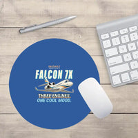 Thumbnail for Dassault Falcon 7X - Cartoon - Round Mouse Pad - Blue