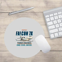Thumbnail for Dassault Falcon 7X - Cartoon - Round Mouse Pad - Light Gray