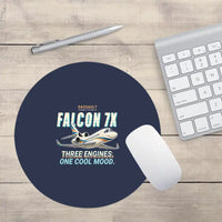 Thumbnail for Dassault Falcon 7X - Cartoon - Round Mouse Pad - Navy Blue