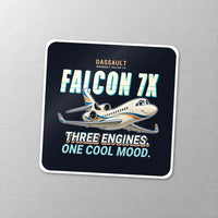 Thumbnail for Dassault Falcon 7X - Cartoon - Square Sticker - Close-up