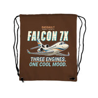 Thumbnail for Dassault Falcon 7X - Drawstring Bag - Cartoon - Brown