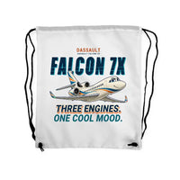Thumbnail for Dassault Falcon 7X - Drawstring Bag - Cartoon - White