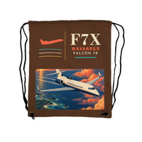 Thumbnail for Dassault Falcon 7X - Drawstring Bag - Classic - Brown