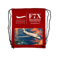 Thumbnail for Dassault Falcon 7X - Drawstring Bag - Classic - Red