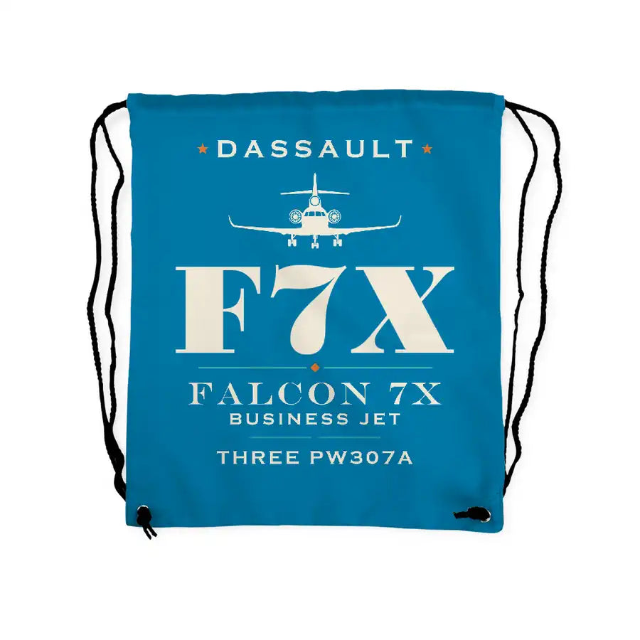 Dassault Falcon 7X - Drawstring Bag - Heritage - Light Blue