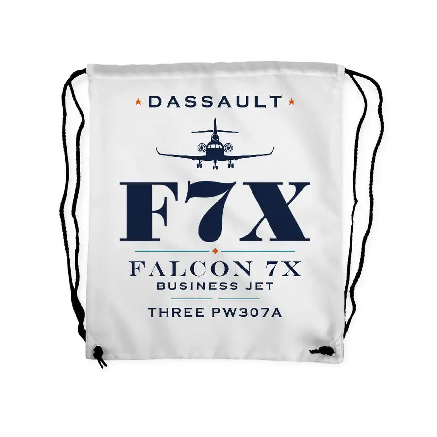 Dassault Falcon 7X - Drawstring Bag - Heritage - White