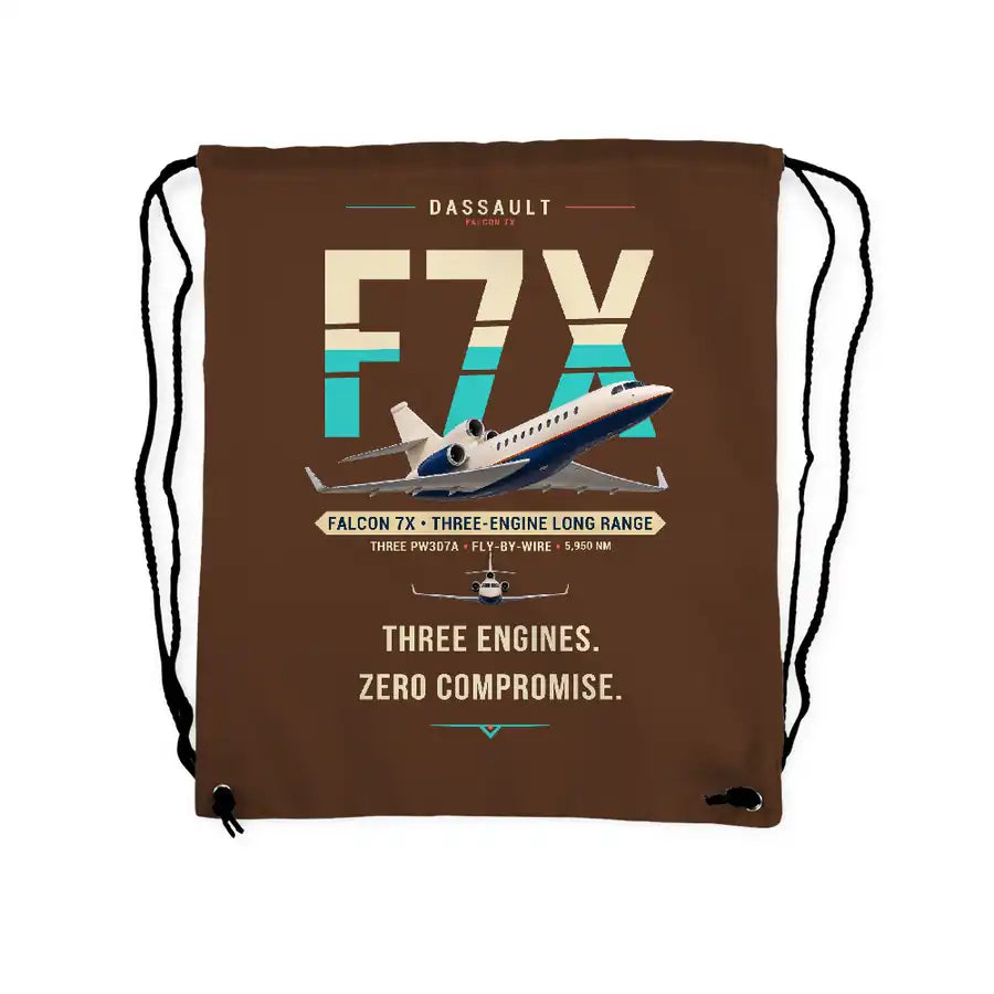 Dassault Falcon 7X - Drawstring Bag - Original - Brown