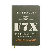 Thumbnail for Dassault Falcon 7X - Heritage + Name - Notebook - Green Army