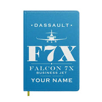 Thumbnail for Dassault Falcon 7X - Heritage + Name - Notebook - Turquoise