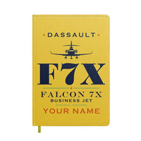 Thumbnail for Dassault Falcon 7X - Heritage + Name - Notebook - Yellow