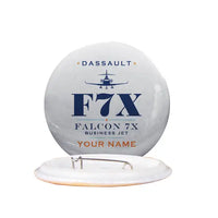 Thumbnail for Dassault Falcon 7X - Heritage + Name - Pin - Light Gray