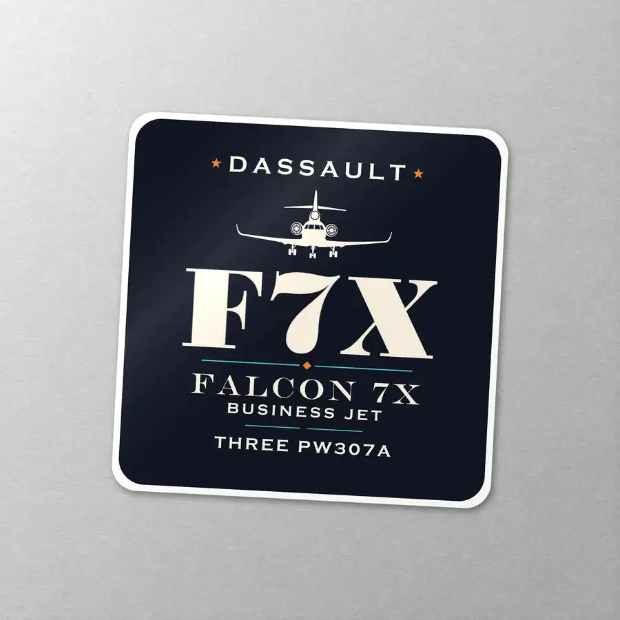 Dassault Falcon 7X - Heritage - Square Sticker - Close-up