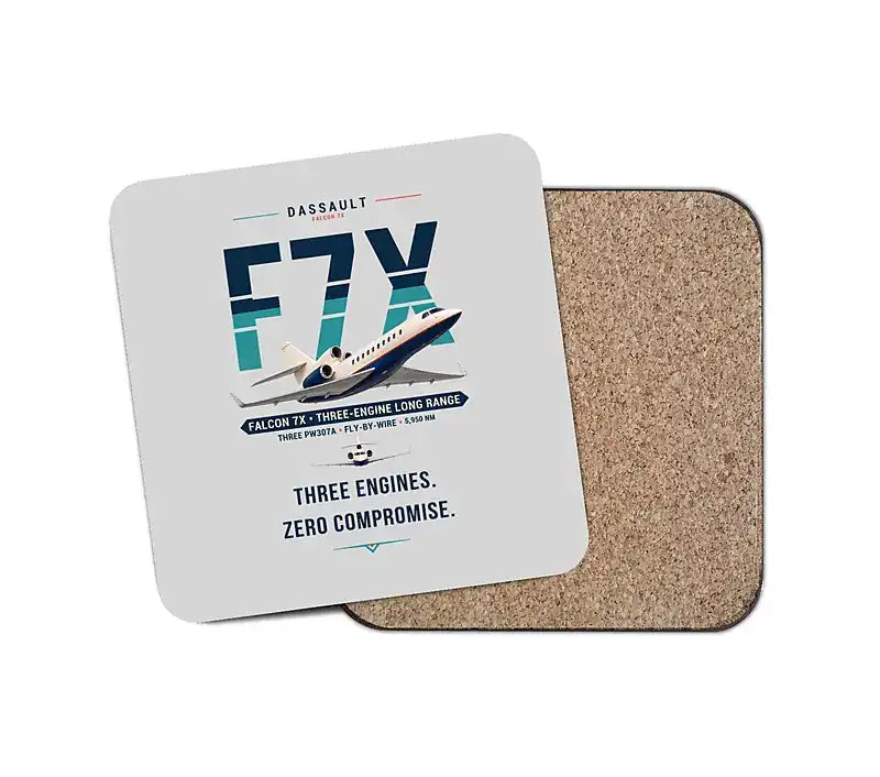Dassault Falcon 7X - Original - Coaster - Light Gray