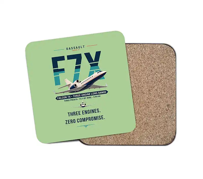 Dassault Falcon 7X - Original - Coaster - Light Green