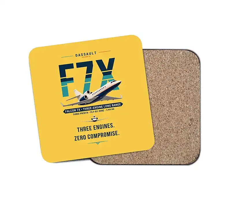 Dassault Falcon 7X - Original - Coaster - Yellow