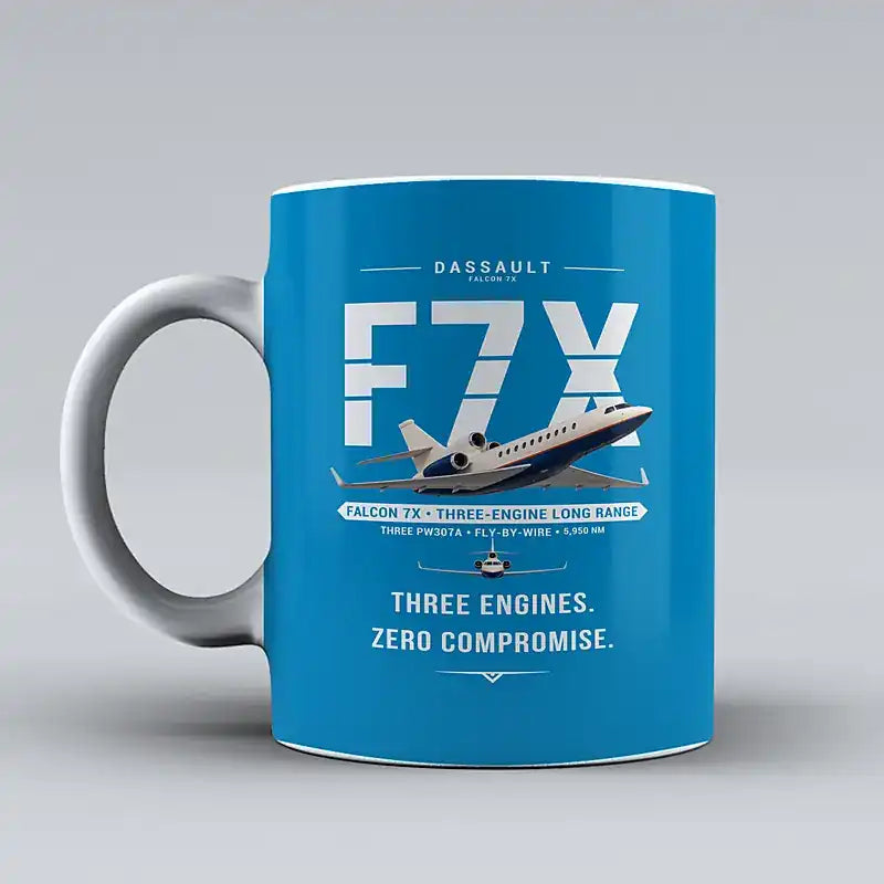 Dassault Falcon 7X - Original - Mug - Turquoise