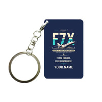 Thumbnail for Dassault Falcon 7X - Original + Name - Key Chain - Navy Blue