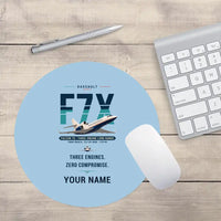 Thumbnail for Dassault Falcon 7X - Original + Name - Round Mouse Pad - Light Blue