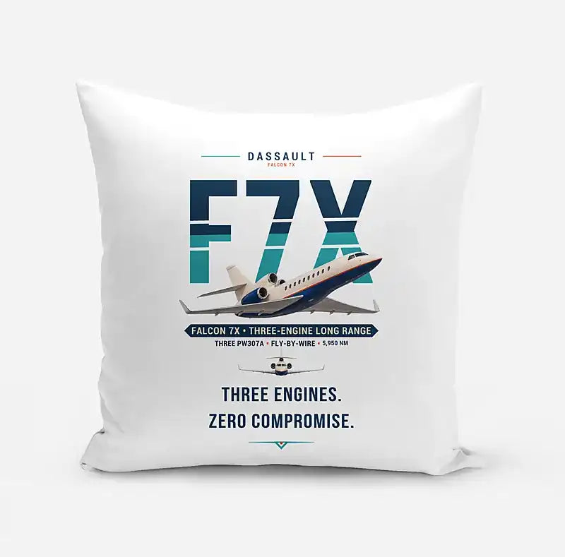Dassault Falcon 7X - Original - Pillow - White
