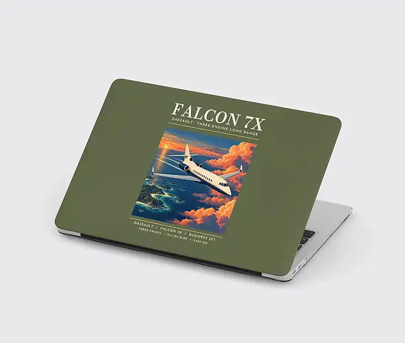 Dassault Falcon 7X - Poster - MacBook Case - Green Army