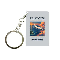 Thumbnail for Dassault Falcon 7X - Poster + Name - Key Chain - Light Gray
