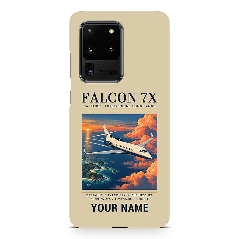 Dassault Falcon 7X - Poster + Name - Samsung Case - Beige