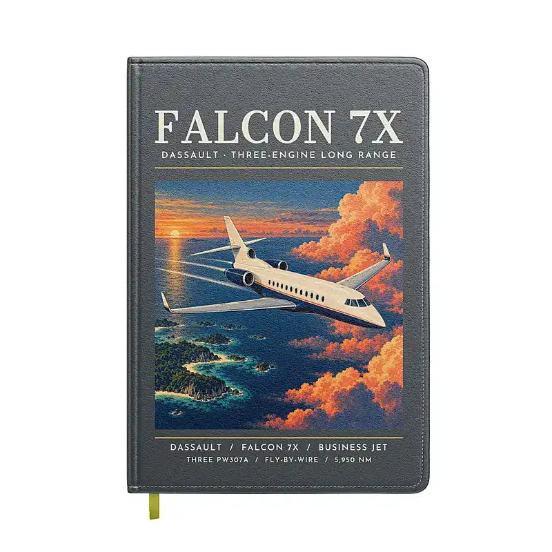 Dassault Falcon 7X - Poster - Notebook - Gray