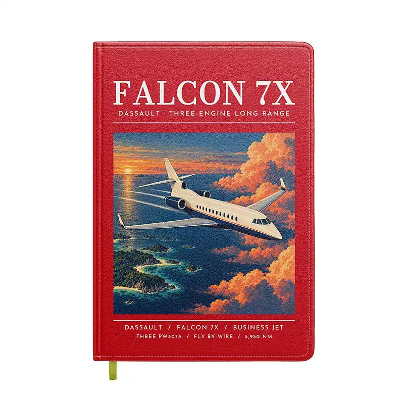 Dassault Falcon 7X - Poster - Notebook - Red