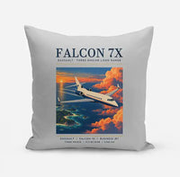 Thumbnail for Dassault Falcon 7X - Poster - Pillow - Light Gray