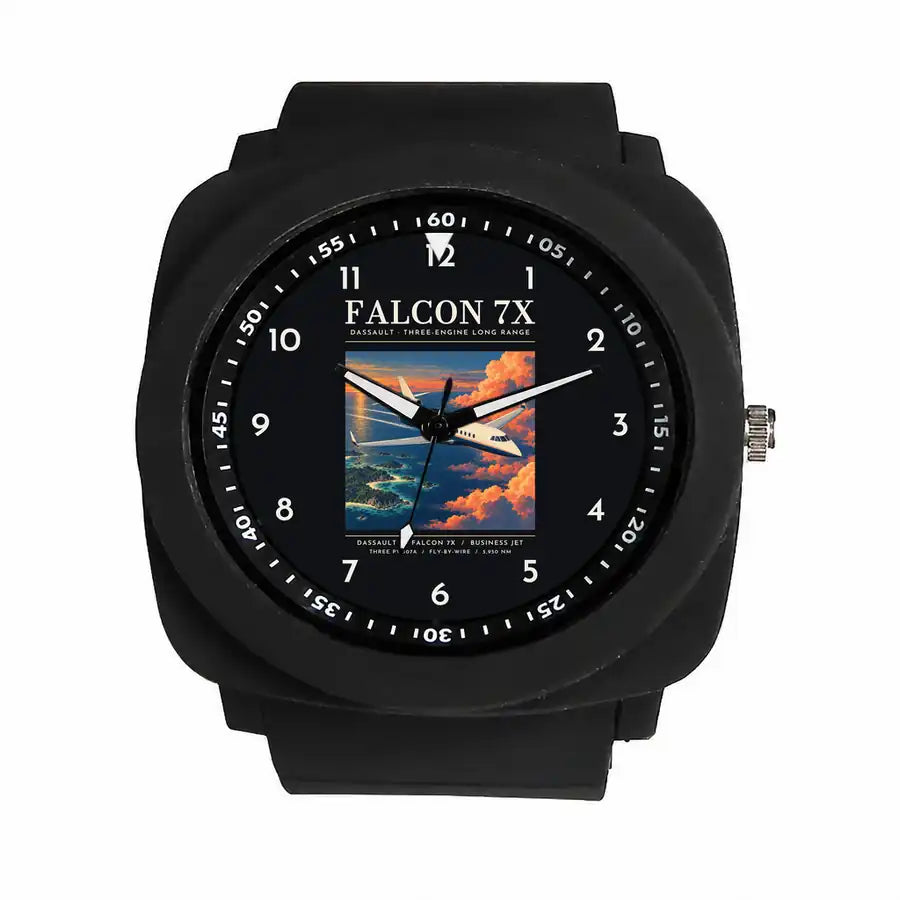 Dassault Falcon 7X - Poster - Rubber Strap - Black