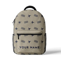 Thumbnail for Dassault Mercure 100 - 3D Backpack - 3D Pattern + Name - Beige