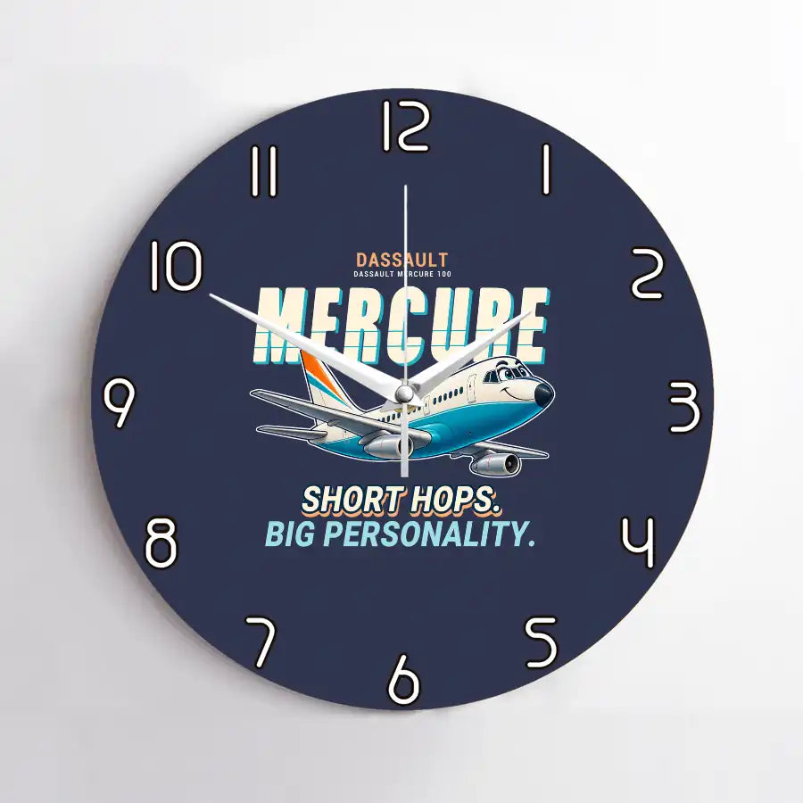 Dassault Mercure 100 - Cartoon - No Frame - Navy Blue