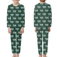 Thumbnail for Dassault Mercure 100 - Children Pajamas - Cartoon Pattern - Dark Green
