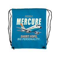 Thumbnail for Dassault Mercure 100 - Drawstring Bag - Cartoon - Light Blue