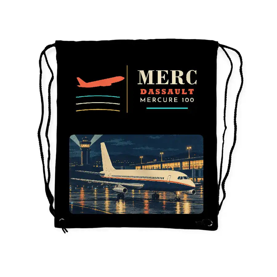 Dassault Mercure 100 - Drawstring Bag - Classic - Black
