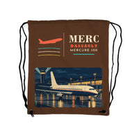Thumbnail for Dassault Mercure 100 - Drawstring Bag - Classic - Brown