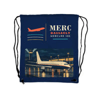 Thumbnail for Dassault Mercure 100 - Drawstring Bag - Classic - Dark Blue