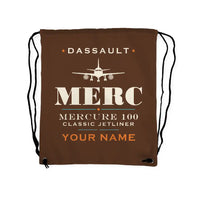 Thumbnail for Dassault Mercure 100 - Drawstring Bag - Heritage + Name - Brown