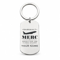 Thumbnail for Dassault Mercure 100 - Key Chain - Heritage + Name - Silver