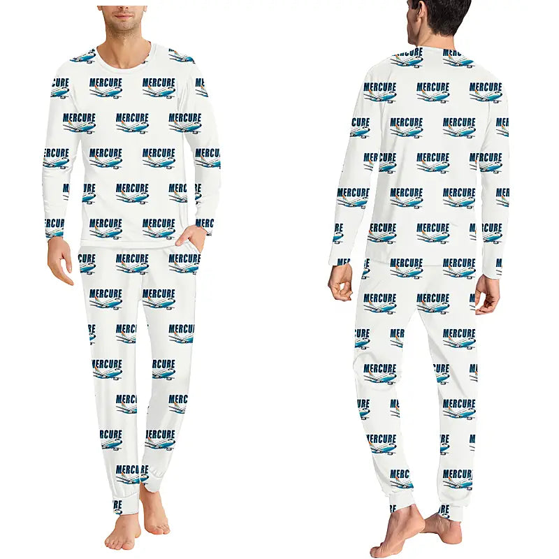 Dassault Mercure 100 - Men Pajamas - Cartoon Pattern - White