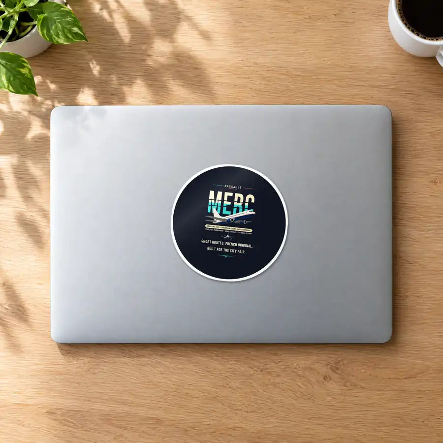 Dassault Mercure 100 - Original - Circle Sticker - MacBook