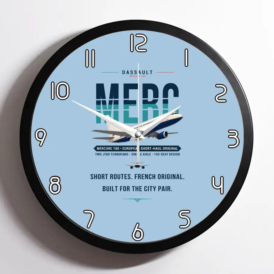 Dassault Mercure 100 - Original - Framed - Light Blue