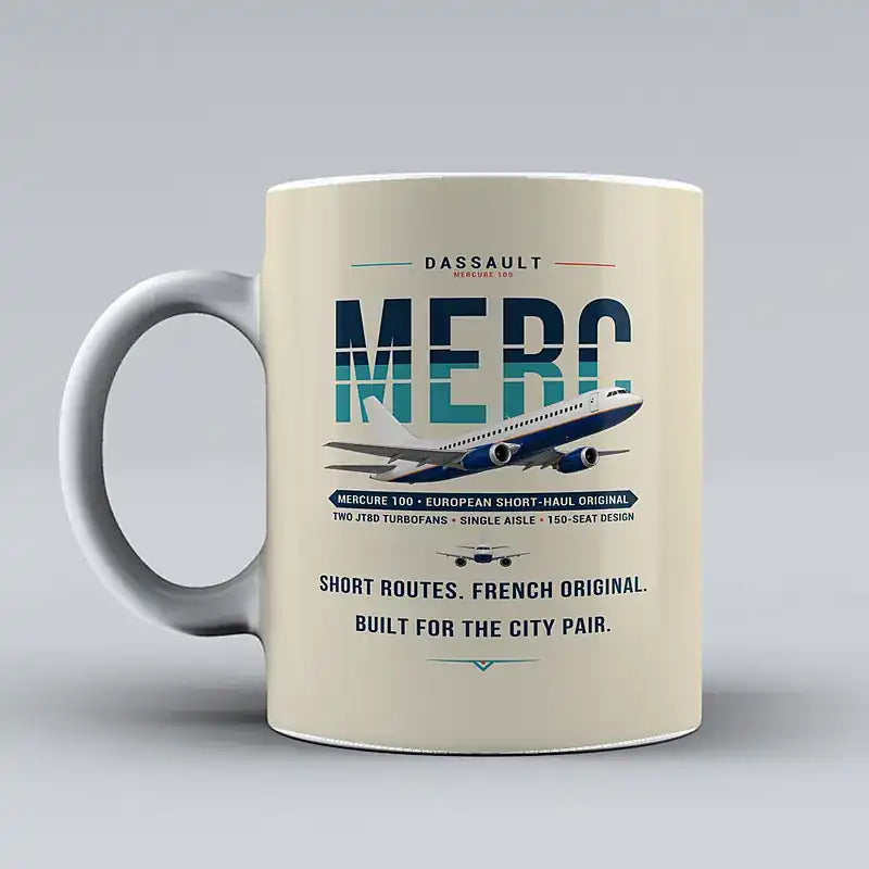 Dassault Mercure 100 - Original - Mug - Beige
