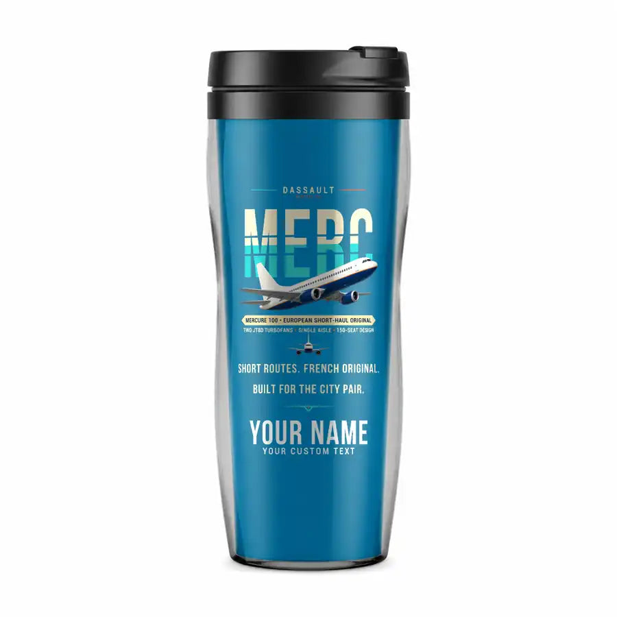 Dassault Mercure 100 - Original + Name - Plastic (No Holder) - Light Blue