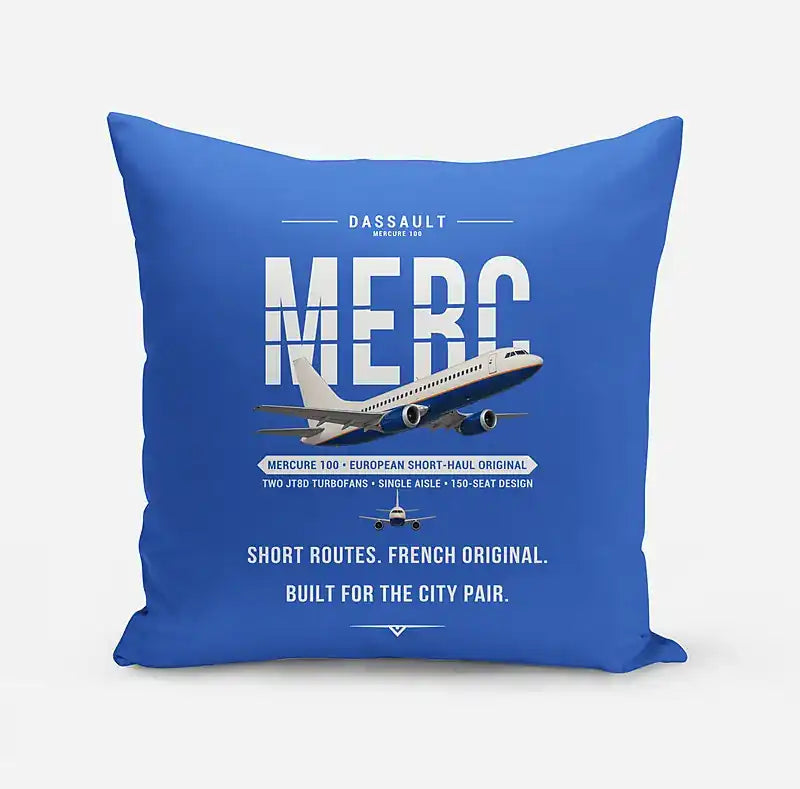 Dassault Mercure 100 - Original - Pillow - Blue