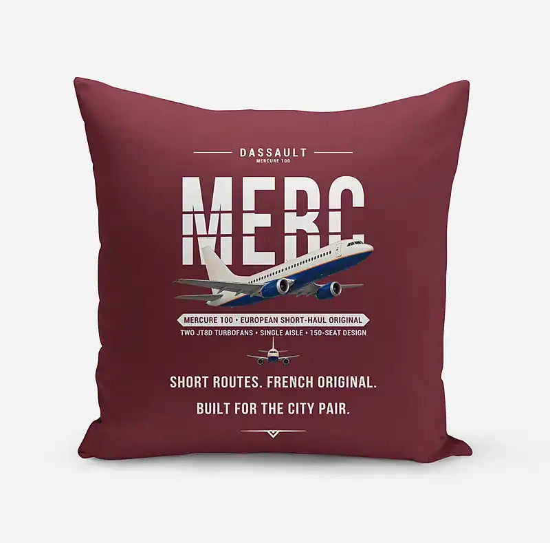 Dassault Mercure 100 - Original - Pillow - Dark Red