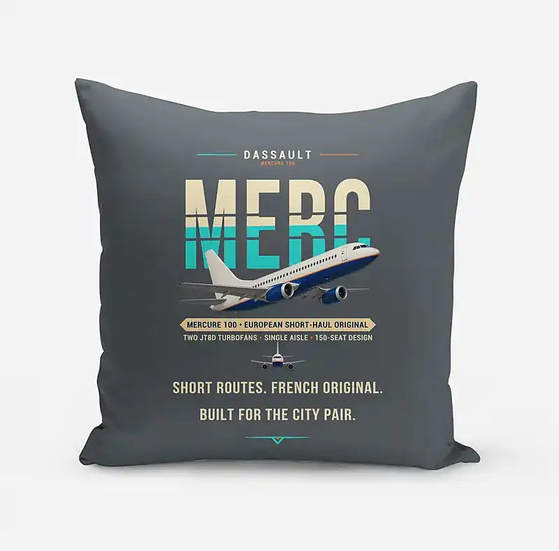 Dassault Mercure 100 - Original - Pillow - Gray